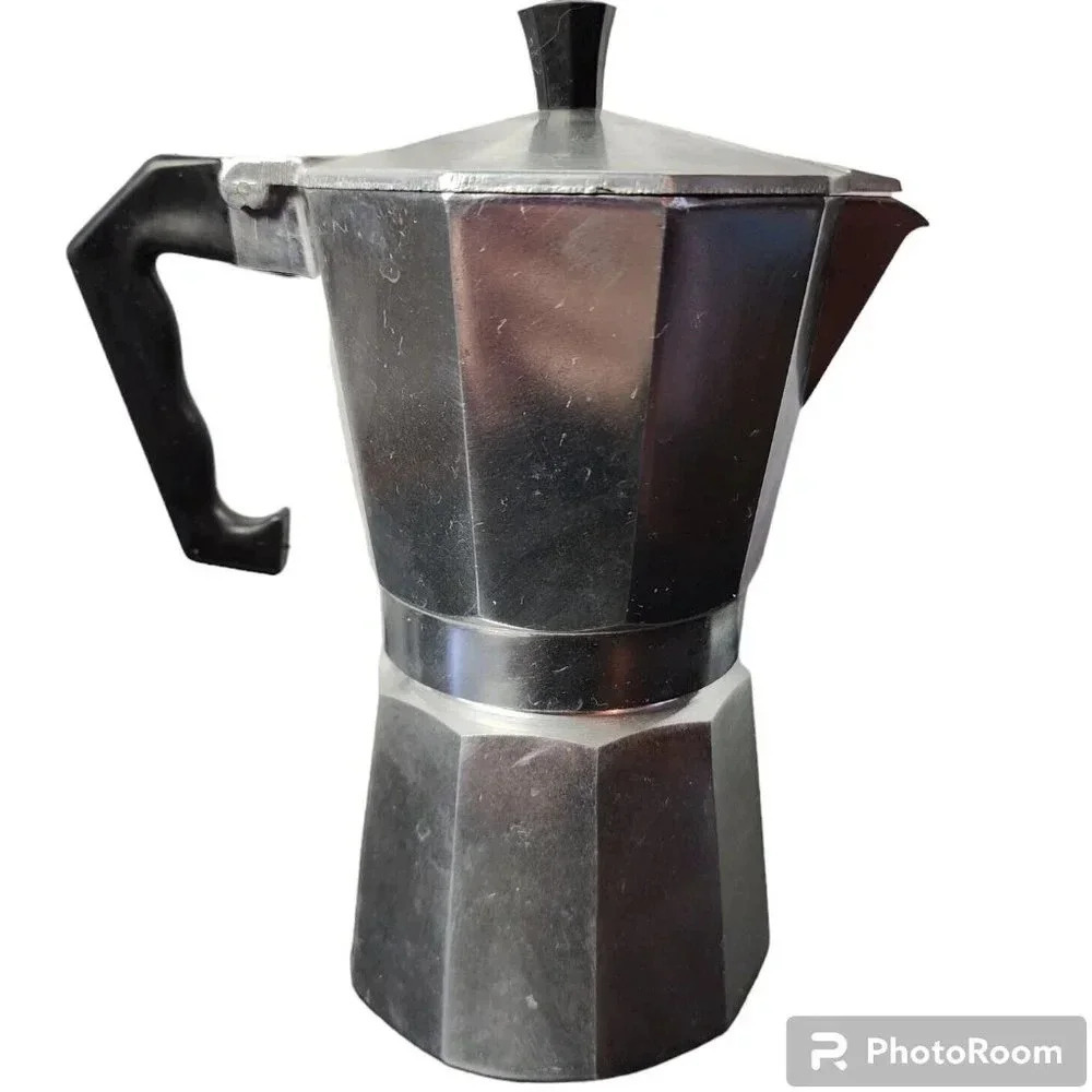 Vintage Classic Aluminum Stovetop Espresso Coffee Maker with all parts 6.5-8"